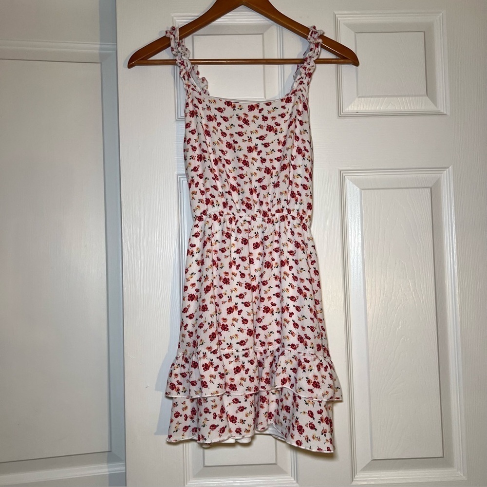 Altar’d State Pink and White Floral Sleeveless Sundress size